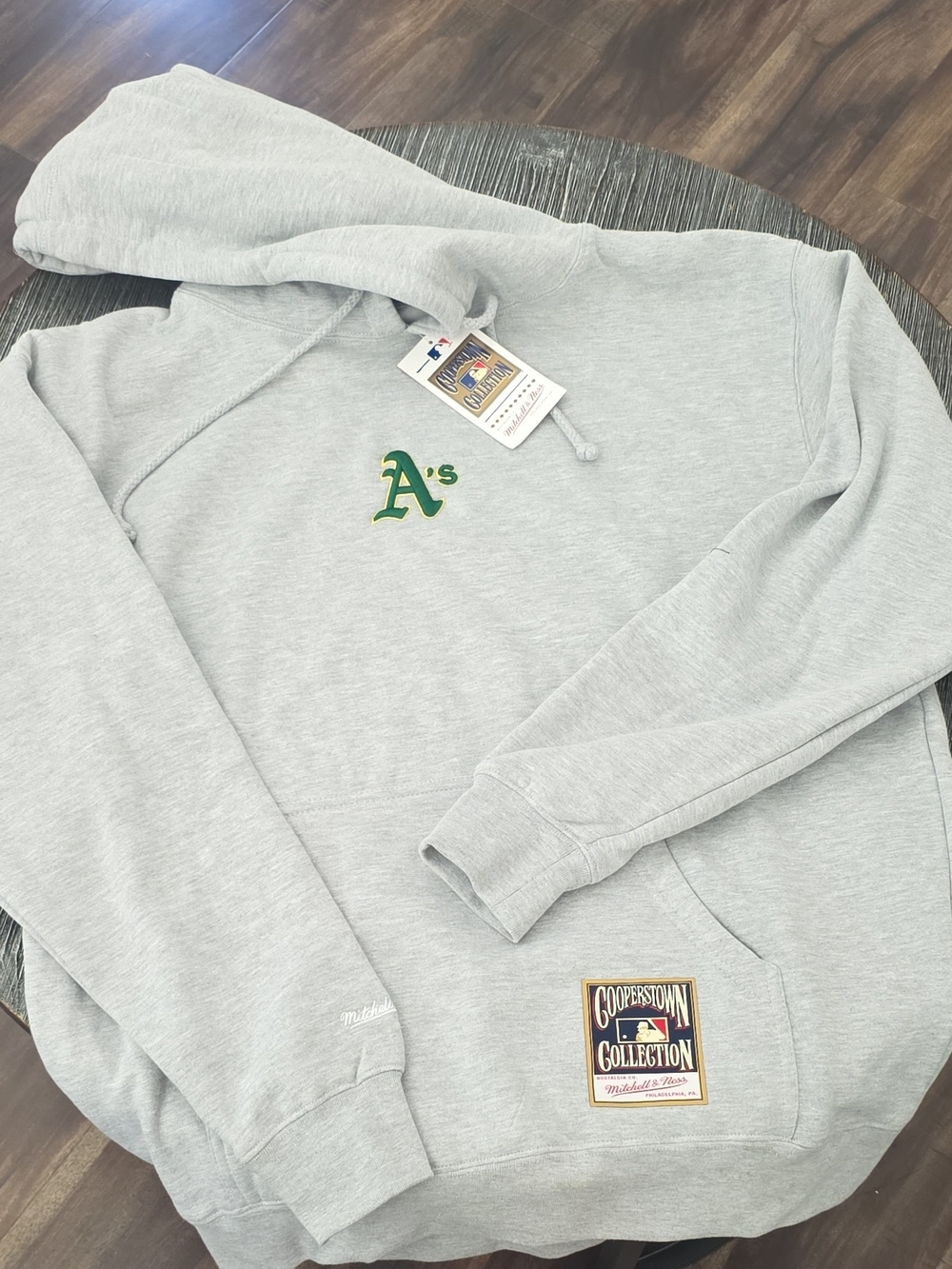 Mitchell & Ness Gray Oakland A's Zip-Up Hoodie